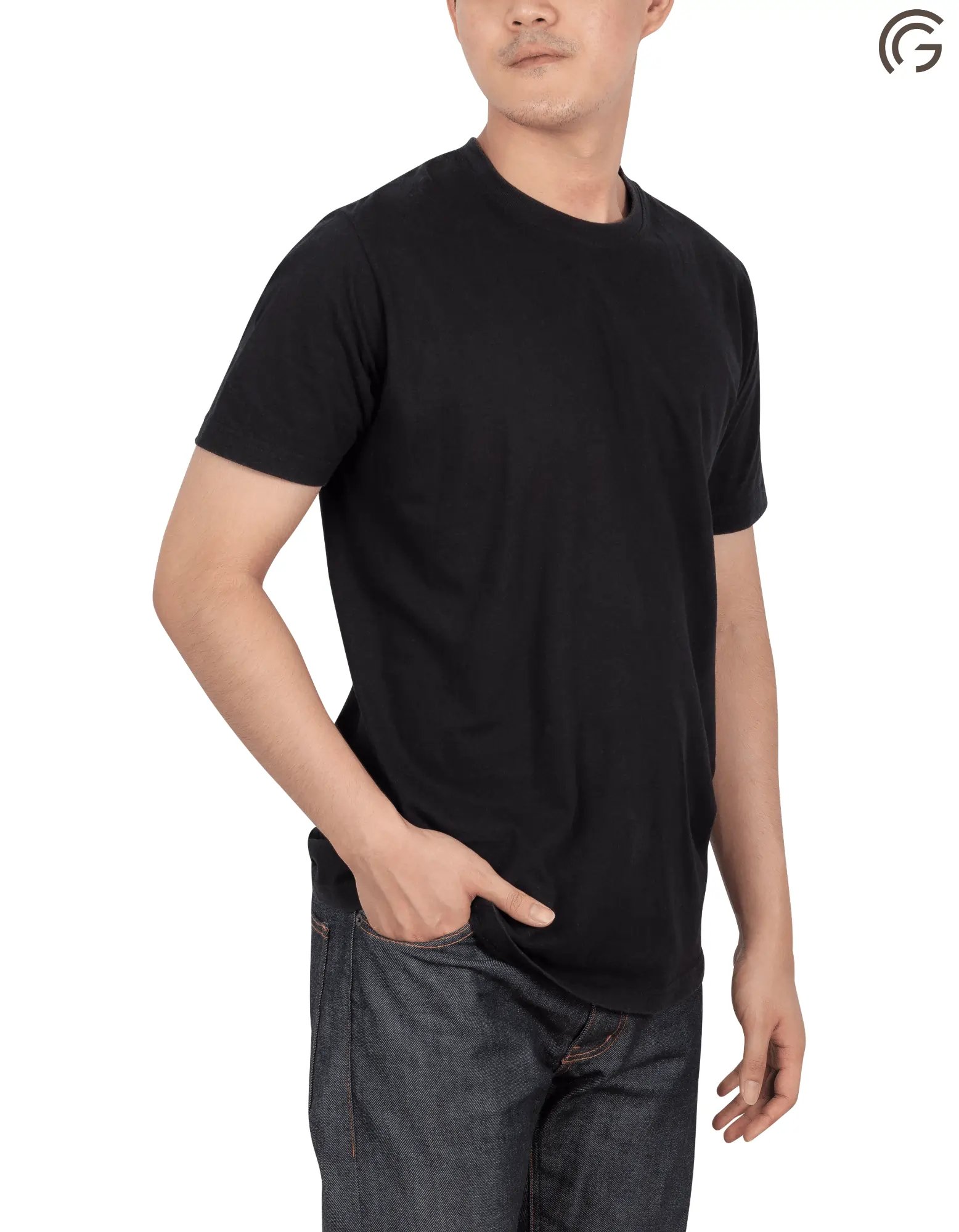 Photo 1 of 4 - Premium Black Cotton Round Neck T-Shirt - Classic Comfort and Style for Everyday Wear | Soft, Breathable, and Durable | Available in Multiple Sizes & GSM  | GIYA