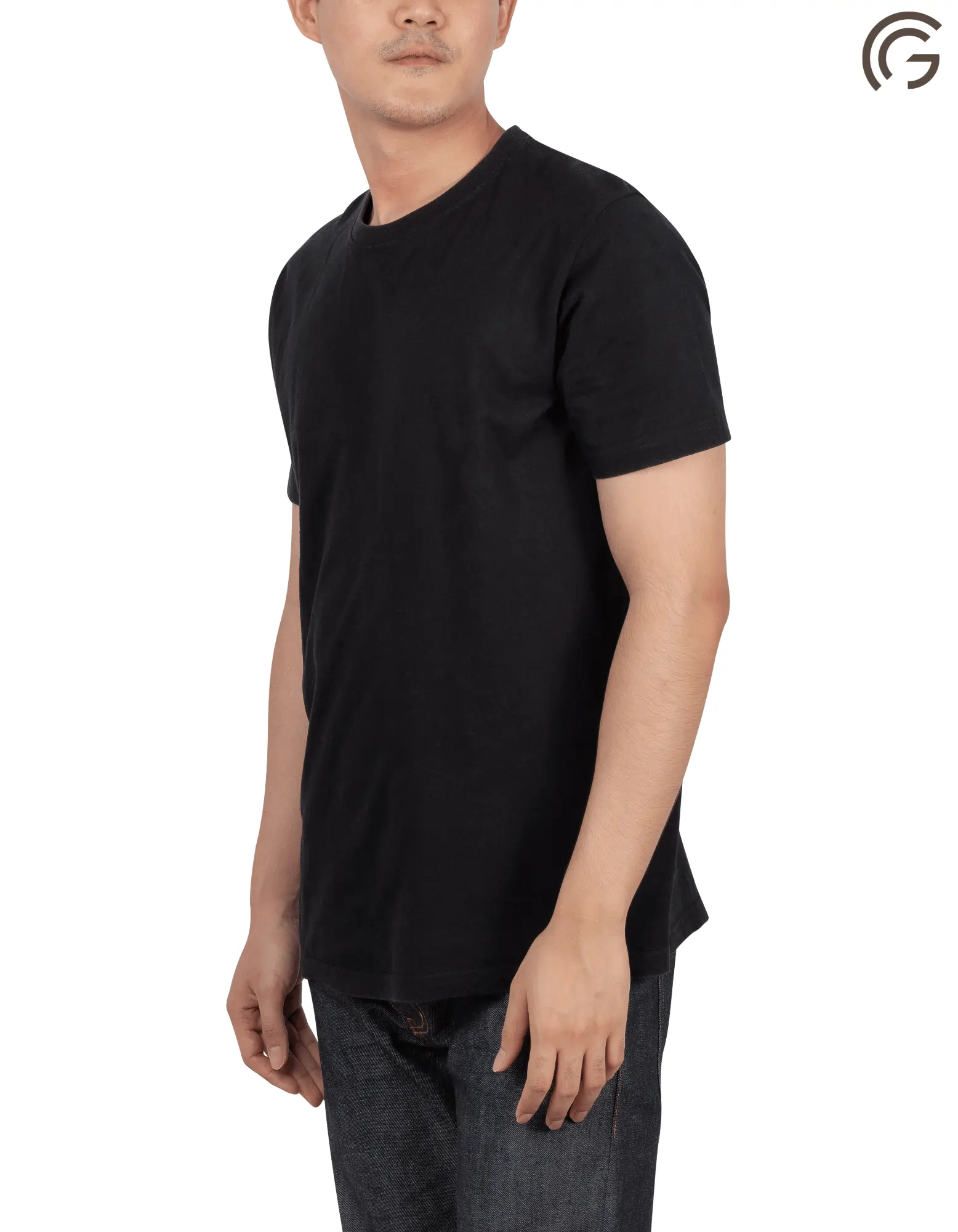 Photo 2 of 4 - Premium Black Cotton Round Neck T-Shirt - Classic Comfort and Style for Everyday Wear | Soft, Breathable, and Durable | Available in Multiple Sizes & GSM  | GIYA