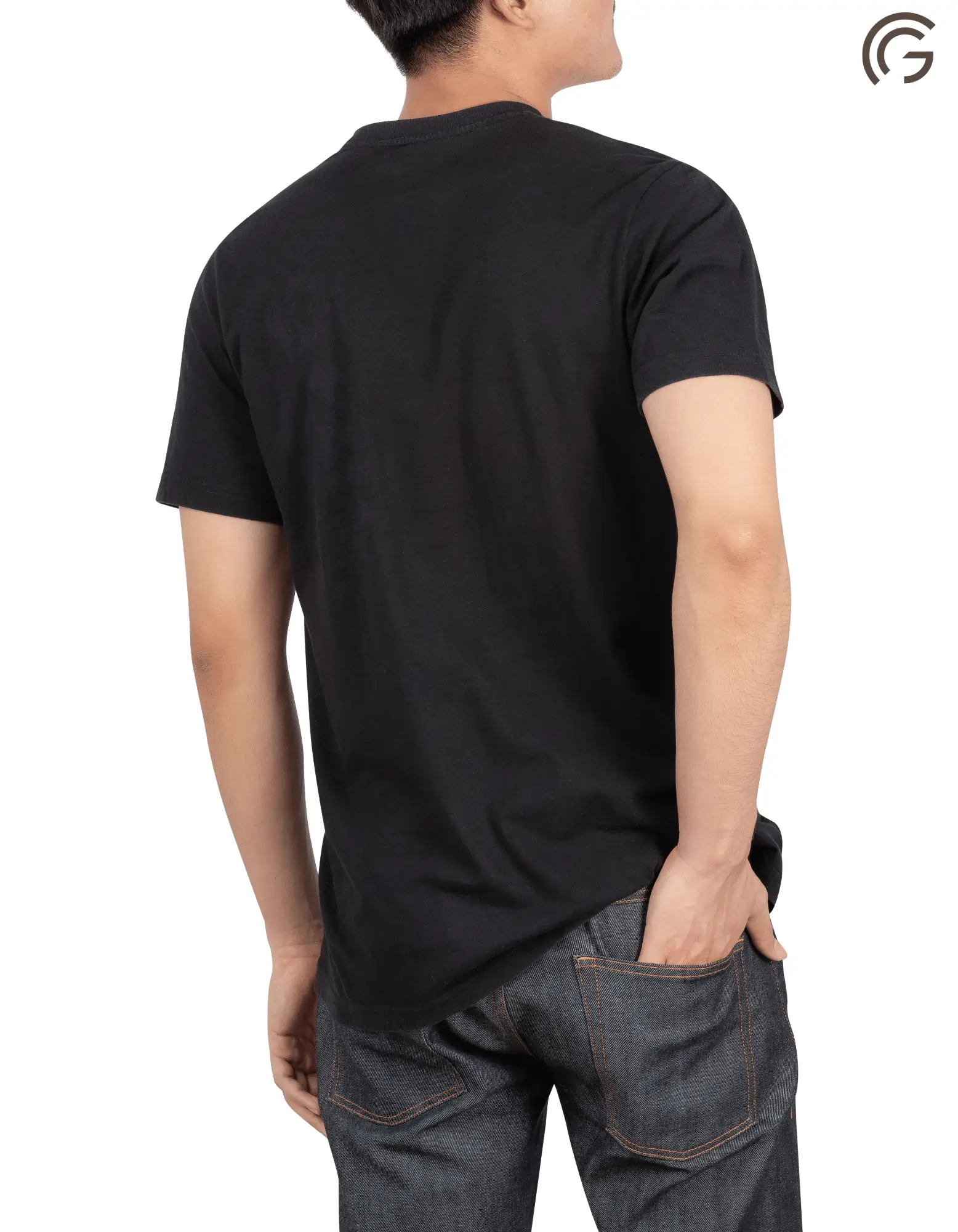 Photo 3 of 4 - Premium Black Cotton Round Neck T-Shirt - Classic Comfort and Style for Everyday Wear | Soft, Breathable, and Durable | Available in Multiple Sizes & GSM  | GIYA
