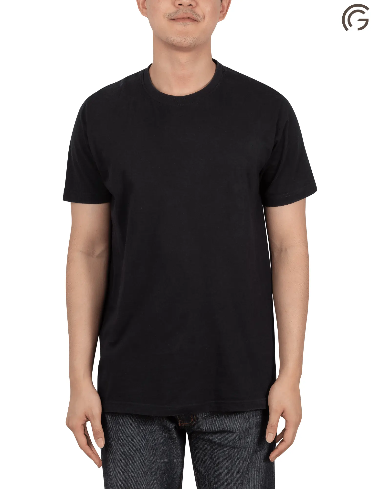 Photo 4 of 4 - Premium Black Cotton Round Neck T-Shirt - Classic Comfort and Style for Everyday Wear | Soft, Breathable, and Durable | Available in Multiple Sizes & GSM  | GIYA